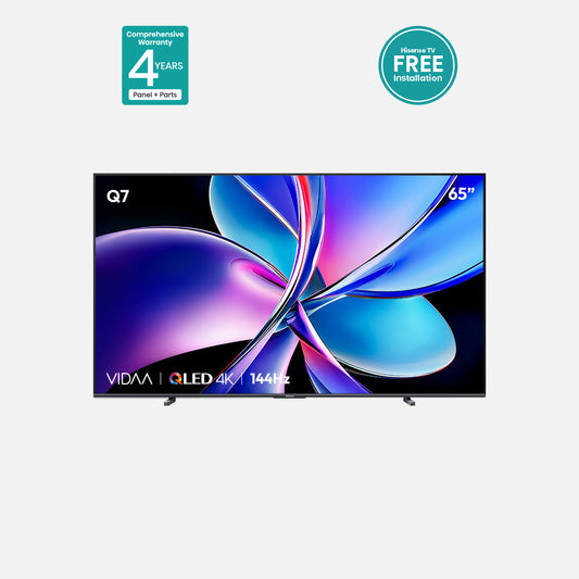 Hisense 65" 4K QLED 144Hz VIDAA TV 65Q7Q – Quantum Dot, Dolby Vision, HDR10+, VRR Gaming, Dolby Atmos & 4-Year Comprehensive Warranty