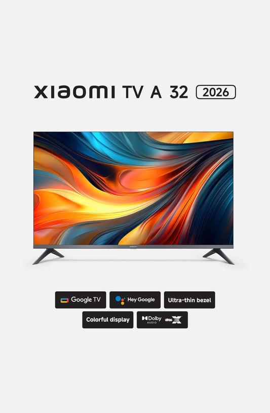 Xiaomi TV A 32" HD Ready Smart Google TV (2026) – Dolby Audio, DTS Virtual:X, Chromecast Built-in, Slim Metal Design