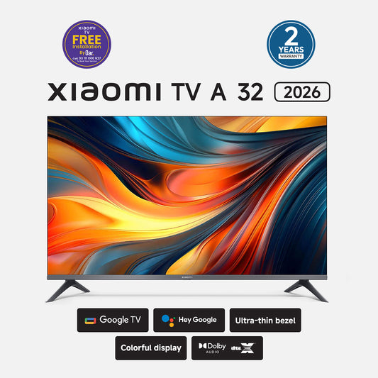 Xiaomi TV A 32" HD Ready Smart Google TV (2026) – Dolby Audio, DTS Virtual:X, Chromecast Built-in, Slim Metal Design