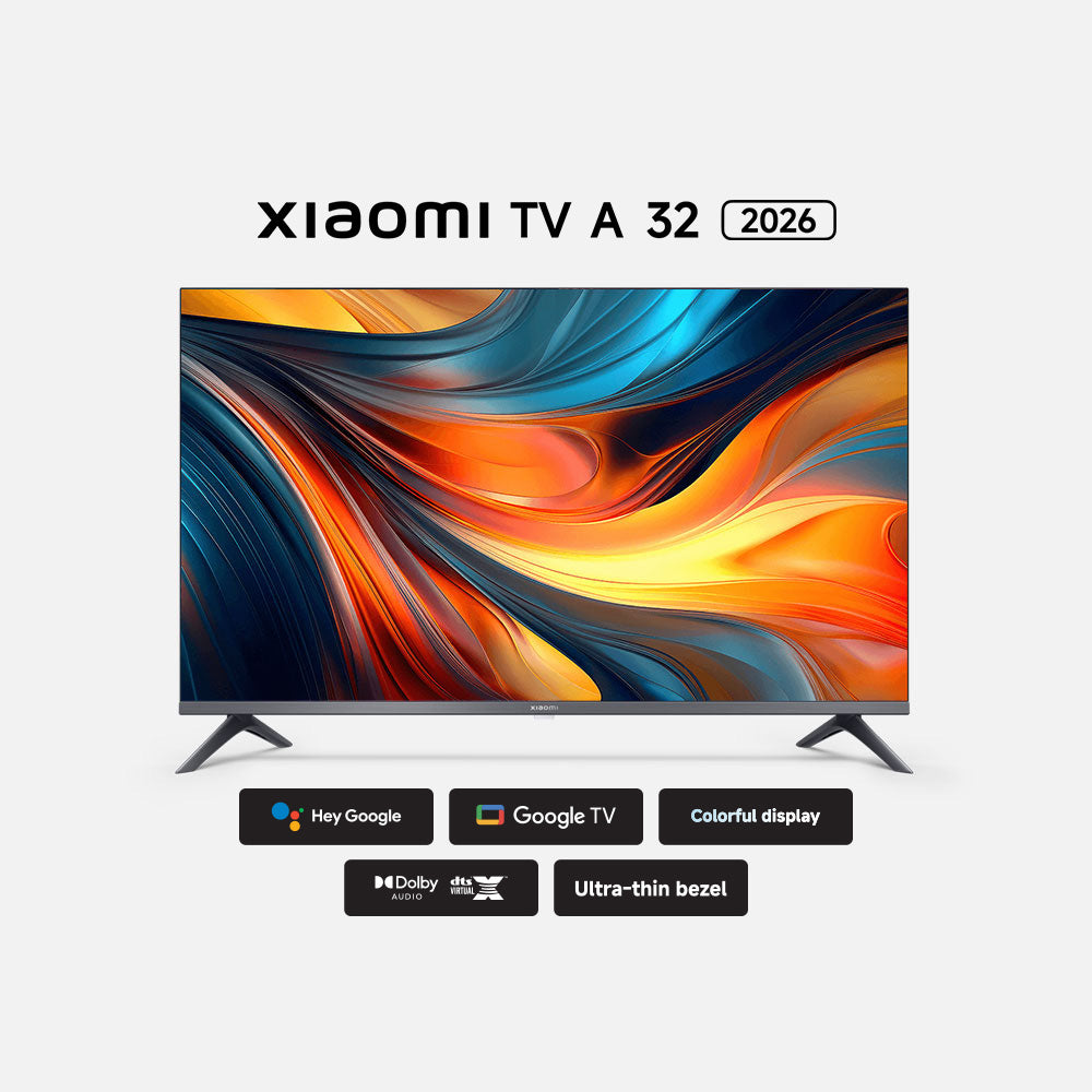 Xiaomi TV A 32" HD Ready Smart Google TV (2026) – Dolby Audio, DTS Virtual:X, Chromecast Built-in, Slim Metal Design