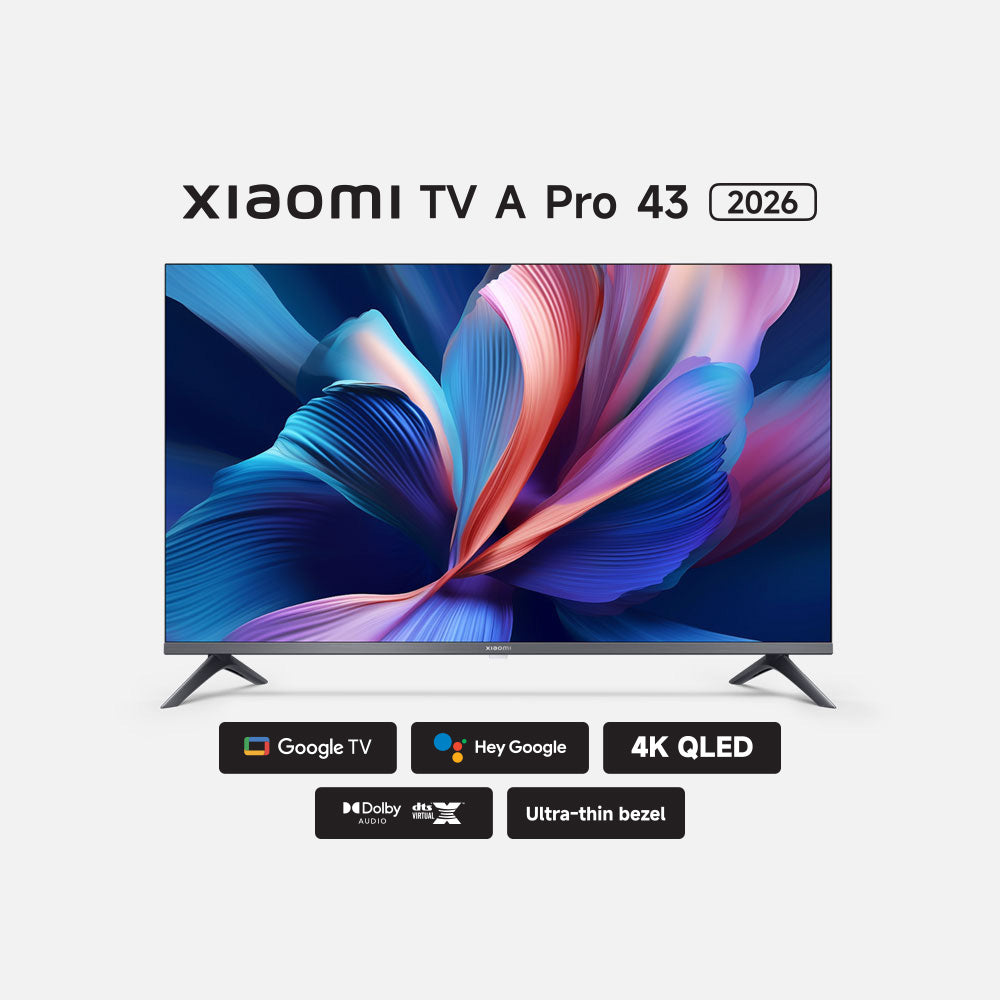 Xiaomi TV A Pro 43″ 2026 QLED 4K Smart Google TV – Quantum Dot, HDR10+, Dolby Vision & Atmos, Voice Assistant, Immersive Sound