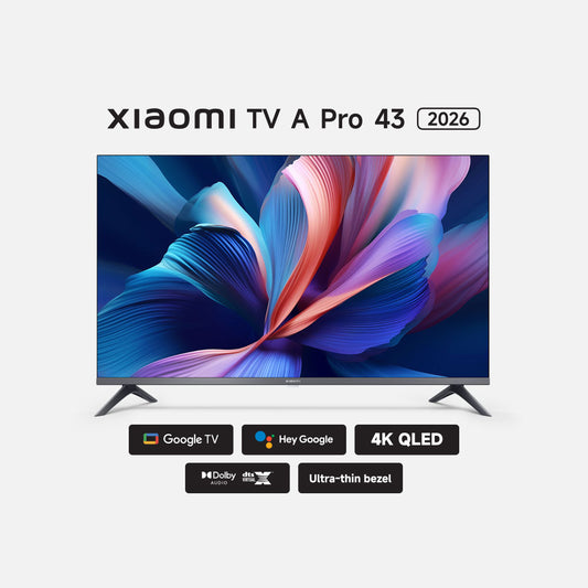 Xiaomi TV A Pro 43″ 2026 QLED 4K Smart Google TV – Quantum Dot, HDR10+, Dolby Vision & Atmos, Voice Assistant, Immersive Sound