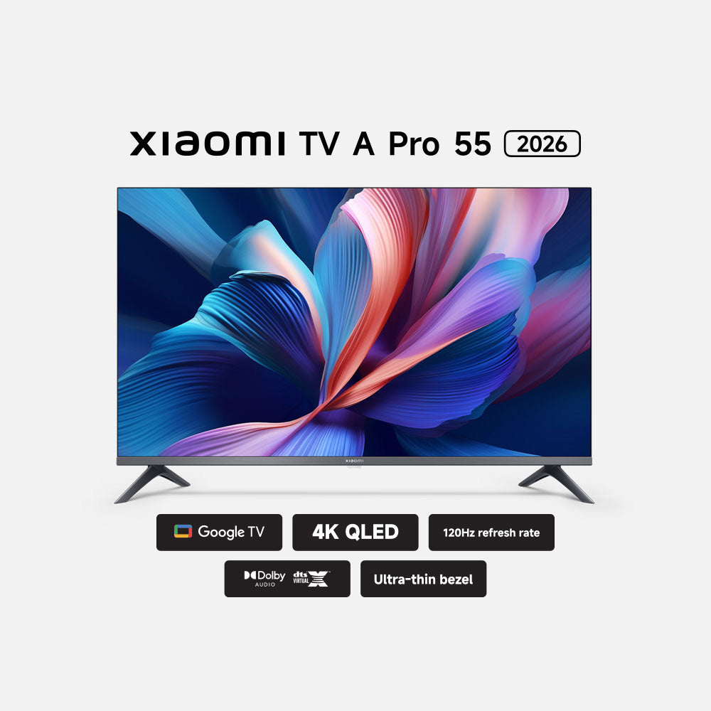 Xiaomi TV A Pro 55″ 2026 QLED 4K Smart Google TV – Quantum Dot, HDR10+, Dolby Vision & Atmos, Voice Assistant, Immersive Sound, 2 year official warranty