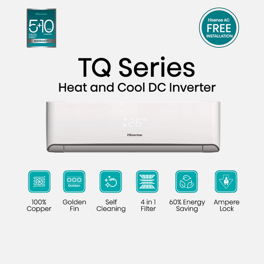 Hisense HC18SRTQ60T3 1.5 Ton Heat & Cool Split Inverter AC