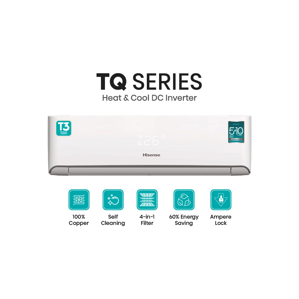 Hisense HC12SRTQ60T3 1.0 Ton Split Inverter AC