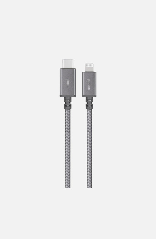 Moshi - Integra™ USB-C Charge/Sync Cable with LightningConnector 1.2 m - Titanium Gray - Airkart
