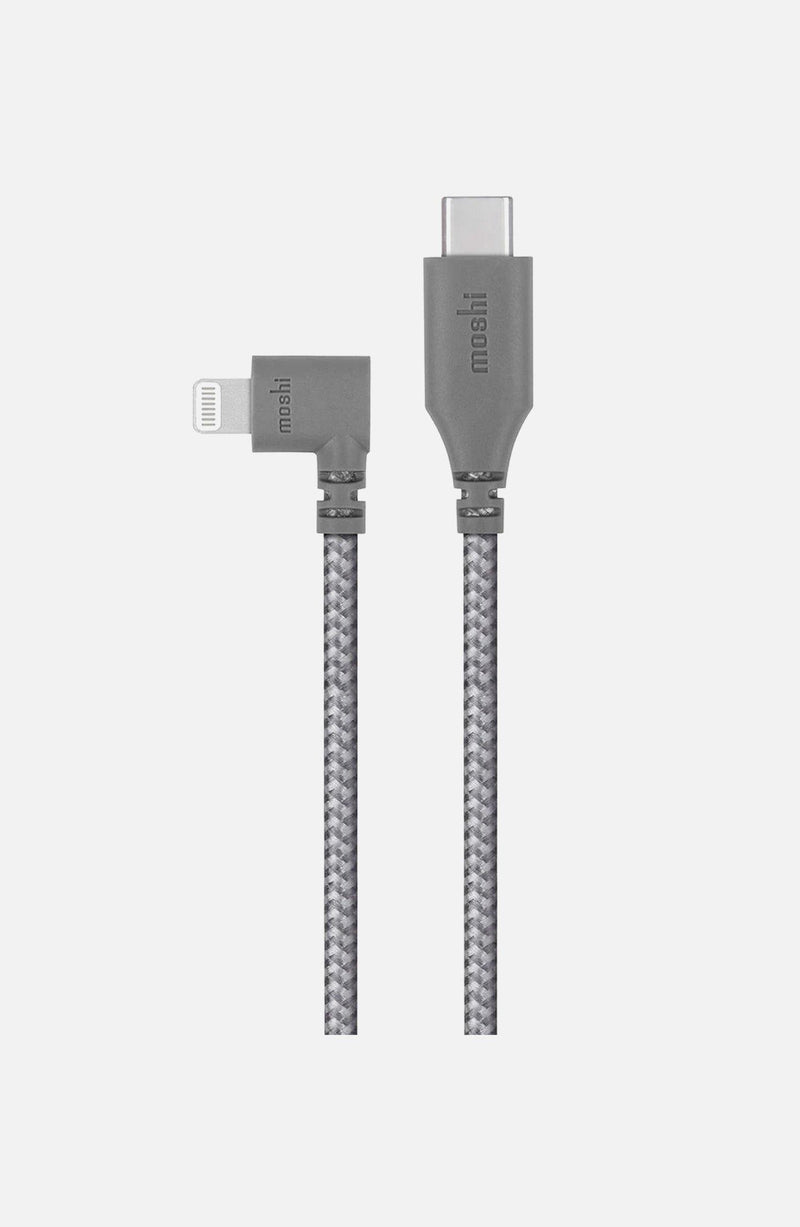 Moshi - Integra USB-C to Lightning Cable with 90-degree Connector5 ft (1.5 m) - Titanium Gray - Airkart