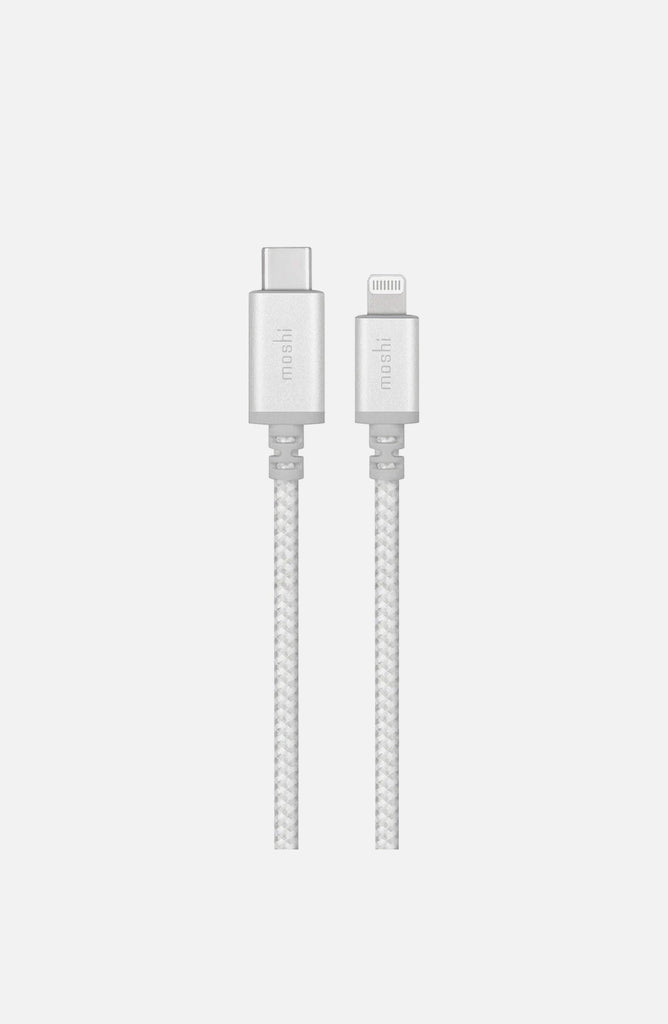 Moshi - Integra USB-C charge/sync cable with Lightning connector1.2M - Jet Silver - Airkart