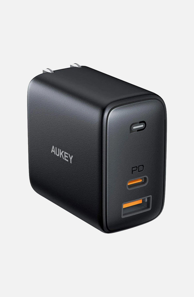 Aukey USB C Charger AUKEY Omnia 65W Fast Charger (Dual Port USB-C PD 3.0 Plus USB A) with GaNFast Tech & Dynamic Detect PD Charger - Airkart